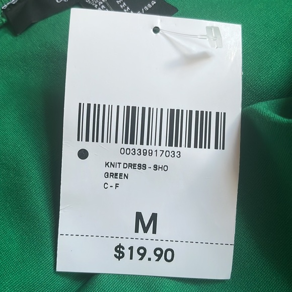 Green Flounce Off the Shoulder Mini Dress - Picture 6 of 6